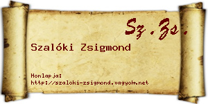 Szalóki Zsigmond névjegykártya