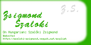zsigmond szaloki business card